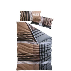 H.I.S Bettwäsche »Philip«, Im Sportlichen Karo Design, Aus 100% Baumwolle, Renforcé Qualität, Bett- Und Kopfkissenbezug Mit Reißverschluss, Bettwäsche Set Unterstützt Die Initiative Cotton Made In Africa, Made In Green Zertifiziert
