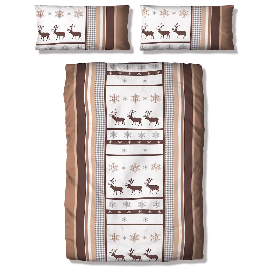 My Home Bettwäsche »Senna Aus 100% Baumwolle, Bettwäsche-Set In Linon Und Biber (Flannell) Qualität, Bett- Und Kopfkissenbezug Mit Knöpfen, Unterstützt Die Initiative Cotton Made In Africa, Made In Green Zertifiziert«, (2 Tlg.) – Bild 2