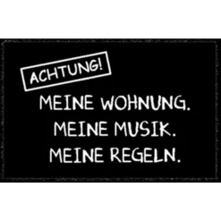 HANSE Home Fußmatte »Meine Wohnung«, Rechteckig, Mit Spruch, Mit Schriftzug, Robust, Pflegeleicht, Rutschhemmend