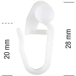 GARESA Gardinenröllchen »Rollring Für Kunststoff- Oder Credoschiene«, (Packung, 100 St., Mit Faltenhaken), Kunststoff