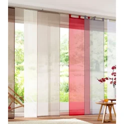 My Home Schiebegardine »Xanten«, (2 St.), 2-er Set, Inkl. Beschwerungsstangen, Transparent, Breite: 57 Cm