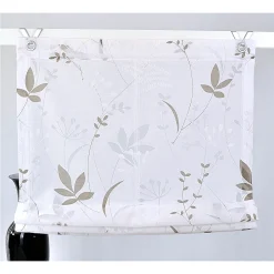 Kutti Raffrollo »Dandelion Marc«, Mit Hakenaufhängung, Ohne Bohren, Weiß, Blickdicht, Ausbrenner, Gemustert, Floral, Pflegeleicht