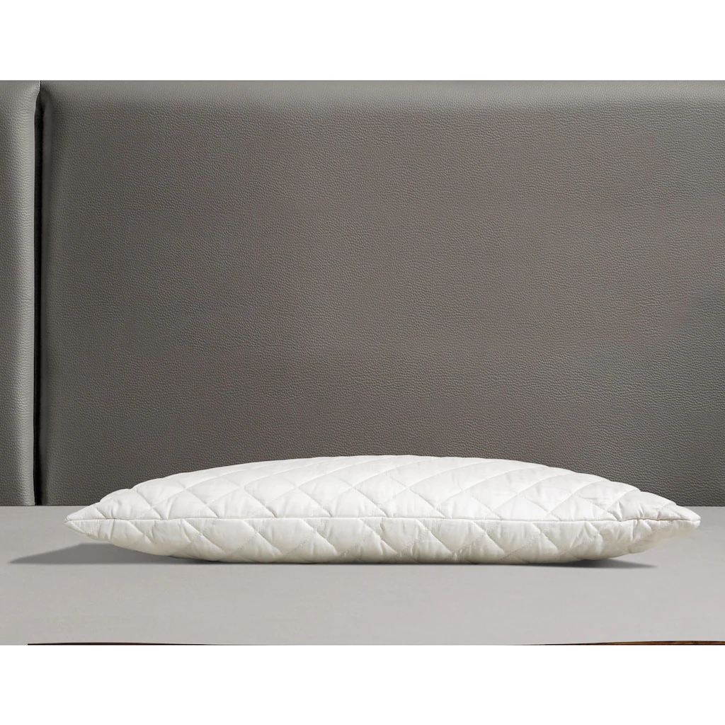 F.a.n. Schlafkomfort Naturhaarkissen »Baby Alpaka«, Füllung: Wolle, Bezug: Bio-Baumwollbezug, (1 St.), Alpaka-Steppfüllung "Vlies Der Götter" – Bild 2