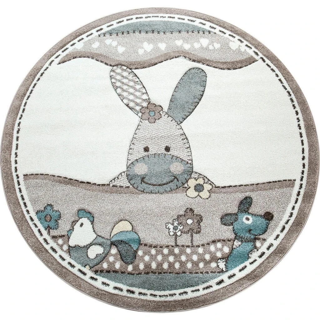 Paco Home Kinderteppich »Volta 315«, Rund, Kurzflor, Niedliches Tier Motiv, Kinderzimmer