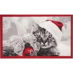 HANSE Home Fußmatte »Christmas Cat«, Rechteckig, Tier Motiv, Pflegeleicht, Rutschfest, Weihnachten, Waschbar