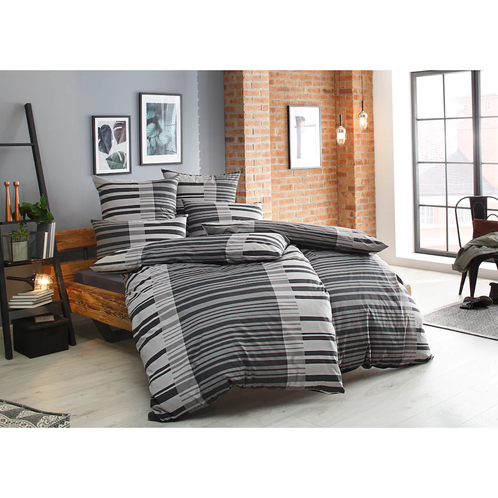 Bruno Banani Bettwäsche »Cameo, Nachhaltig, Reine Baumwolle, Premium Qualität, Flächengewicht 115 G/m², Atmungsaktiv, 100% Baumwolle, Ökotex Zertifiziert, Kissenbezug Und Bettdeckenbezug Mit Reißverschluss Ausgestattet«, (2 Tlg.), Renforcé Qualität – Bild 2