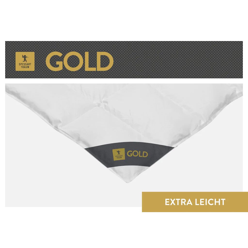 SPESSARTTRAUM Gänsedaunenbettdecke »Gold«, Extraleicht, Füllung 100% Gänsedaunen, Bezug 100% Baumwolle, (1 St.), Hergestellt In Deutschland, Allergikerfreundlich – Bild 3