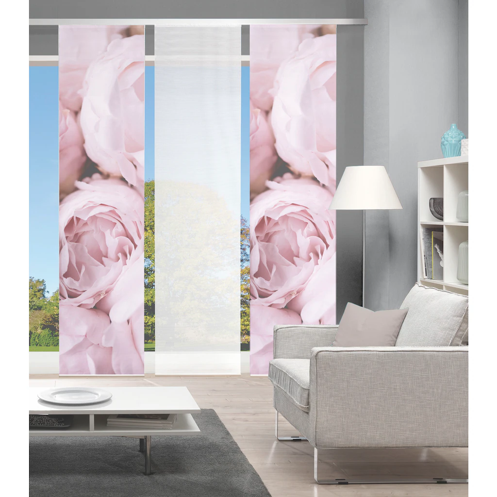 Vision S Schiebegardine »ROSANA 3er SET«, (3 St.), Bambus-Optik, Digital Bedruckt