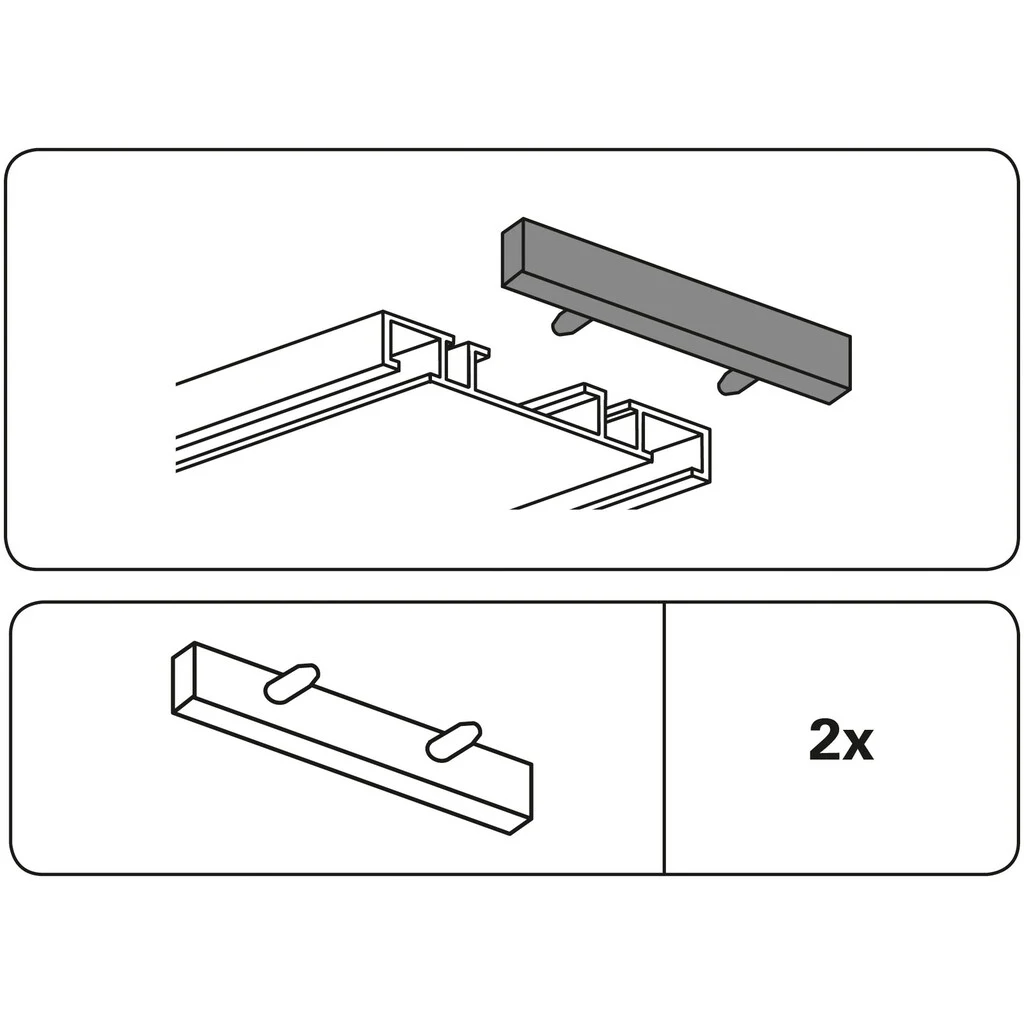 GARDINIA Gardinenstangen-Endstück »Endstück 2-läufig«, (2 St.), Serie Aluminium-Vorhangschiene 2-läufig – Bild 3