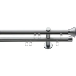 Indeko Gardinenstange »Ibiza«, 2 Läufig-läufig, Fixmaß