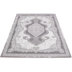 Carpet City Teppich »Platin 7741«, Rechteckig, Kurzflor, Ornamente, Glänzend Durch Polyester