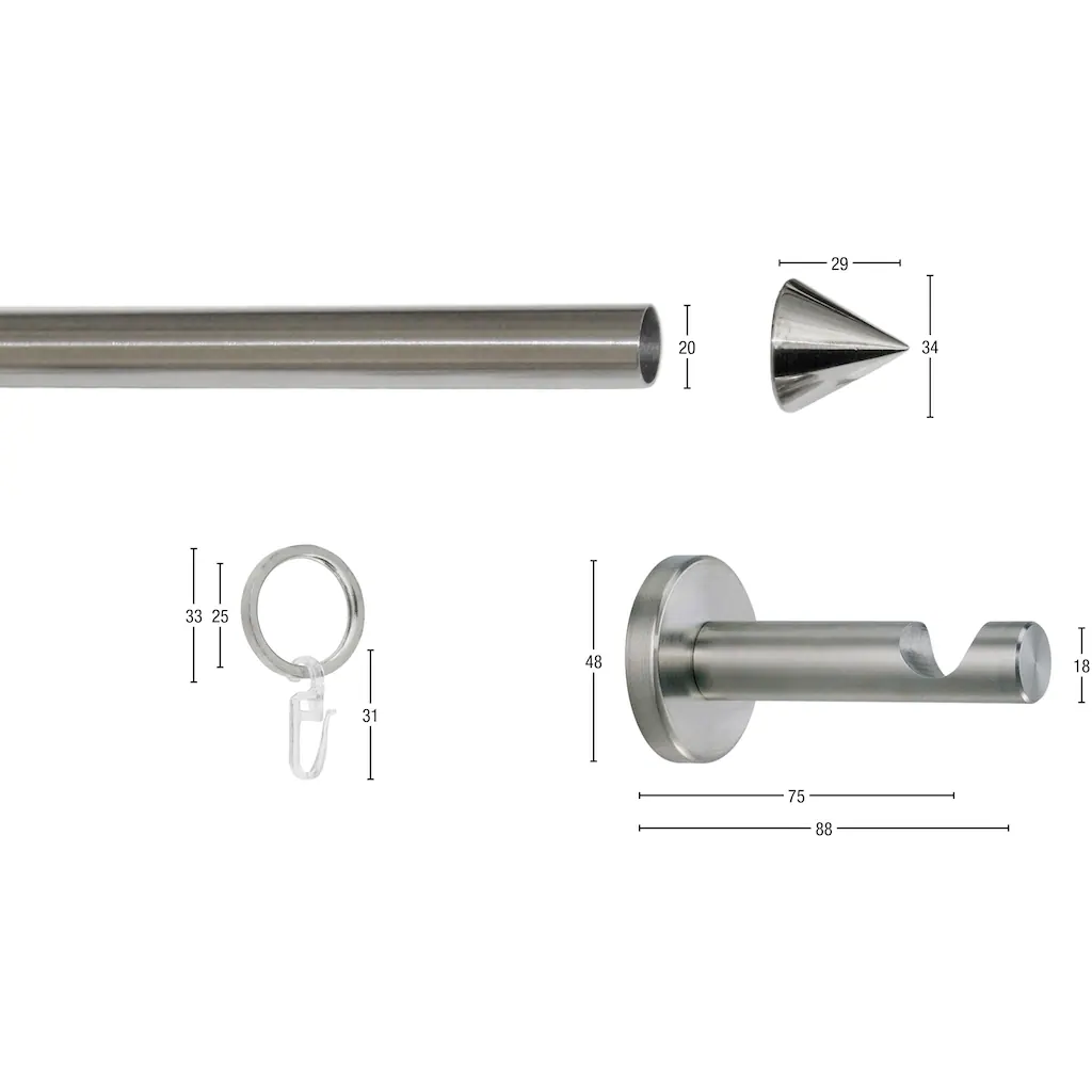 GARESA Gardinenstange »PALMA«, 1 Läufig-läufig, Fixmaß – Bild 3
