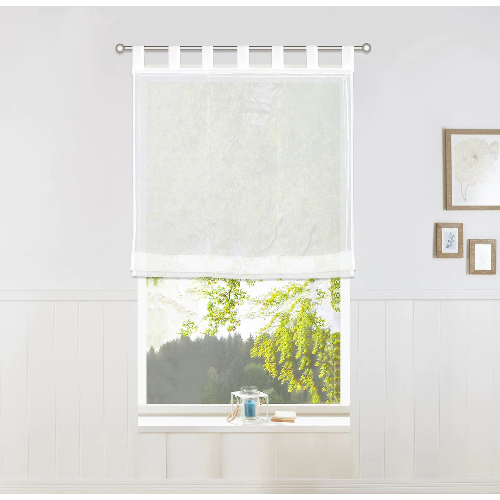 My Home Raffrollo »Dolly«, Mit Schlaufen, Transparent, Gewebt, Polyester