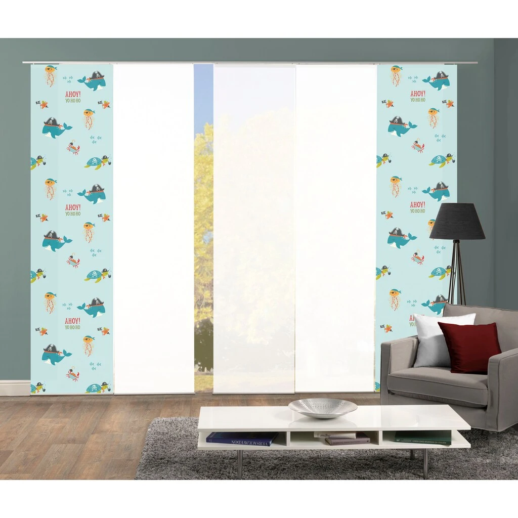 HOME WOHNIDEEN Schiebegardine »SPARROW«, (5 St.), Schiebevorhang Digi 5er Set SPARROW