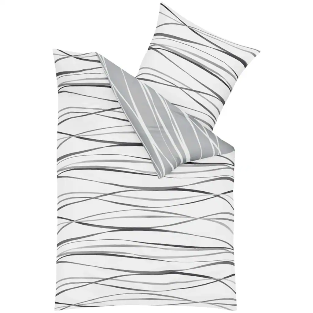 Kaeppel Wendebettwäsche »Motion«, (2 Tlg.), Aus 100% Baumwolle, In Mako-Satin Oder Biber Qualität, Winterbettwäsche, Bett- Und Kopfkissenbezug Mit Reißverschluss, Bettwäsche-Set STANDARD 100 By OEKO-TEX® Zertifiziert.