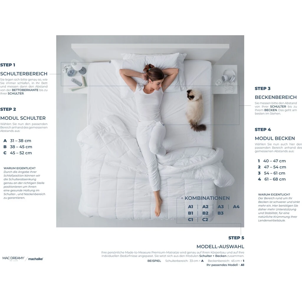 Machalke® Machalke® Kaltschaummatratze »Mac Dreamy De Luxe«, 20 Cm Cm Hoch, Raumgewicht: 70 Kg/m³, (1 St.), Premium Matratze In Verschiedenen Größen, Luxuriöse Wendematratze – Bild 6