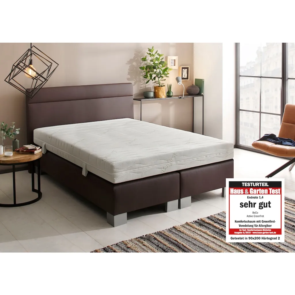 Beco Komfortschaummatratze »Matratze Active Greenfirst - Besonders Hygienischer Matratzenbezug «, 18 Cm Hoch, Raumgewicht: 28 Kg/m³, (1 St.), Vom Verbraucher-Magazin Haus & Garten Getestet Mit "SEHR GUT" Note 1,4* - Getestet In Gr. 90x200 Cm H2. – Bild 2