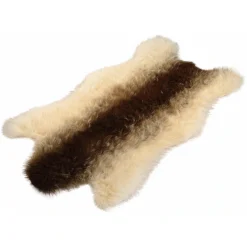 KiNZLER Fellteppich »Fell Streifen«, Fellförmig, Kunstfell, Synthetischer Flokati, Waschbar